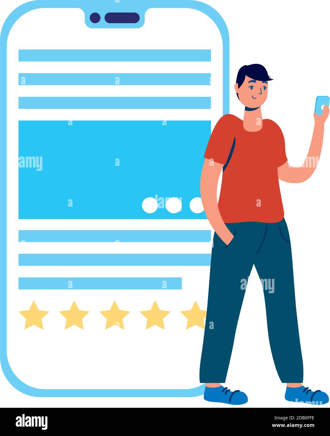 young man using smartphone character vector illustration design Stock ...