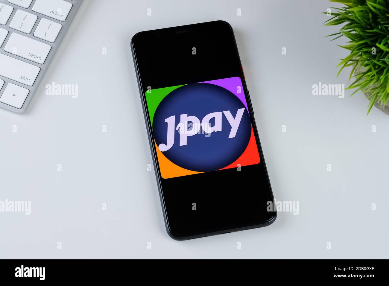 JPay app logo on a smartphone screen Stock Photo Alamy