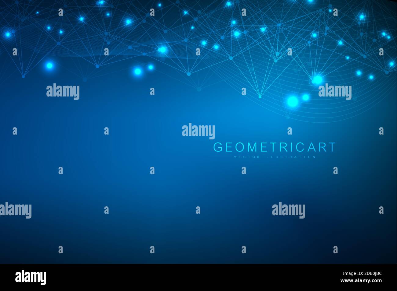 Geometric abstract background with connected line and dots. Structure ...