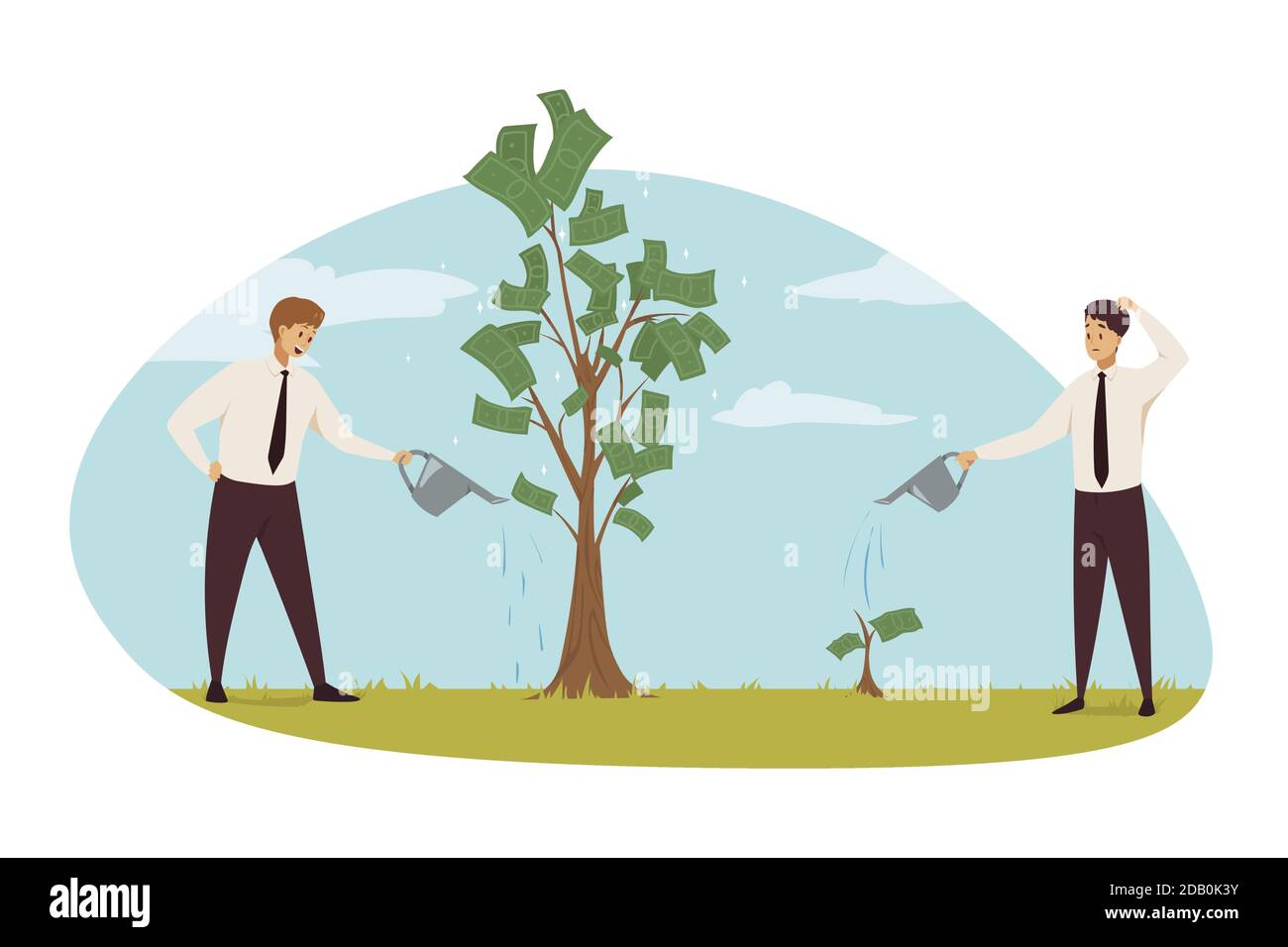 Investment, business, profit growth concept. Businessmen clerks