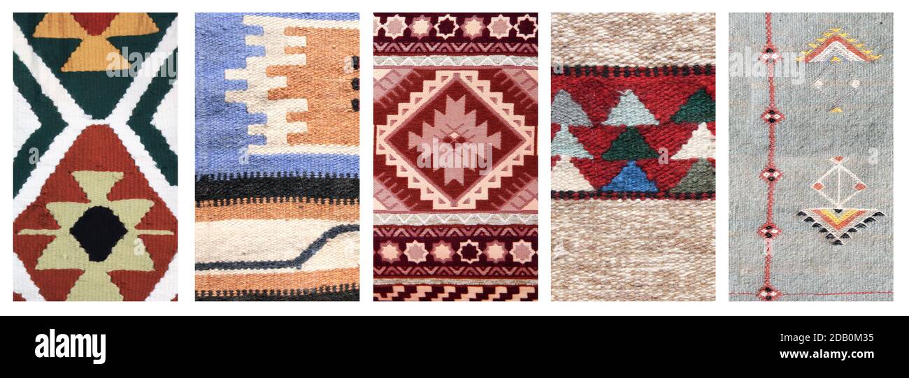 Set of vertical or horizontal banners with textures of berber ...