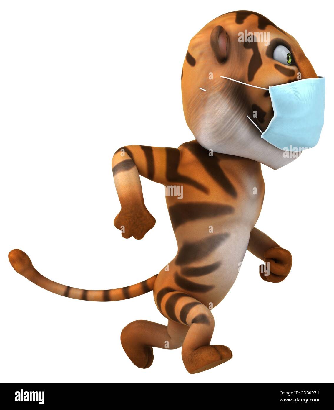 Fun 3D cartoon tiger with a mask Stock Photo - Alamy