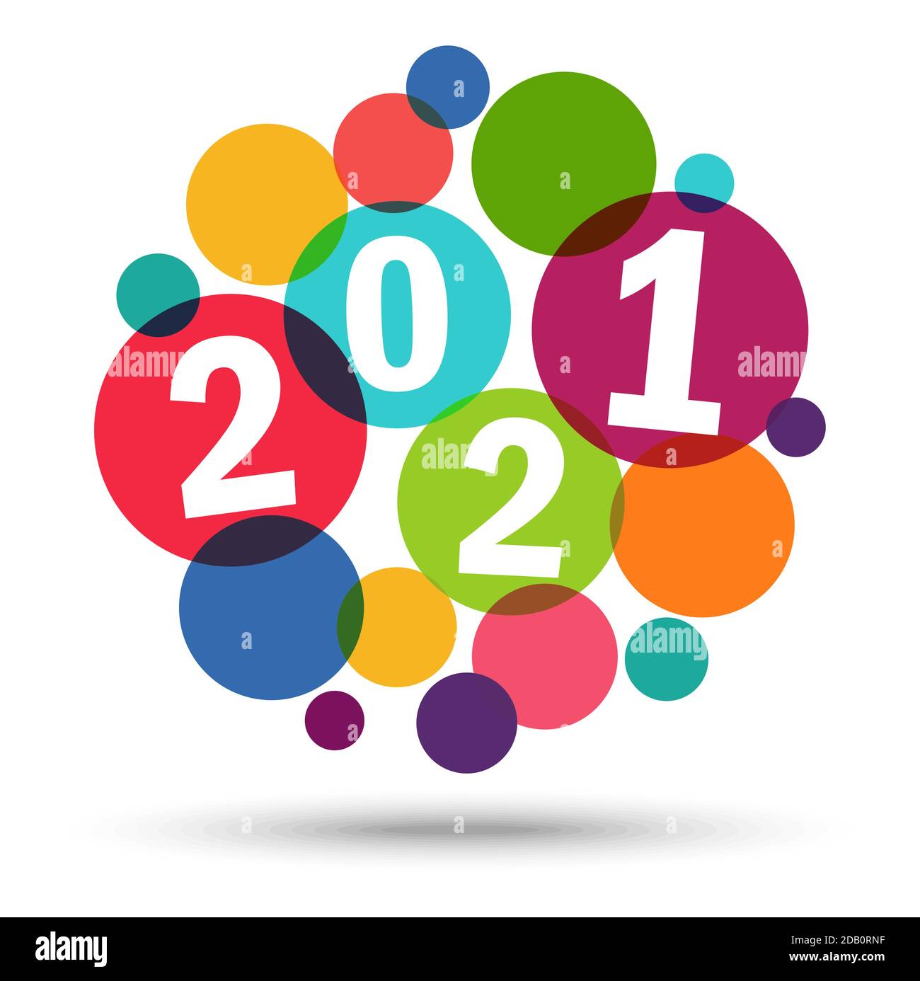 eps vector file with colored bubbles background concept for New Year 2021 greetings Stock Vector