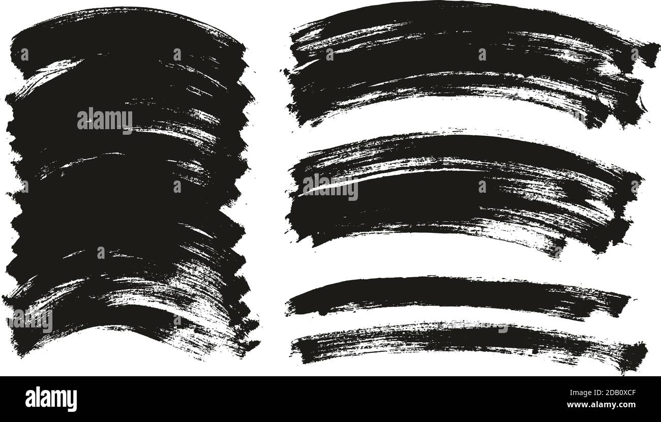 Flat Paint Brush Thin Curved Background High Detail Abstract Vector