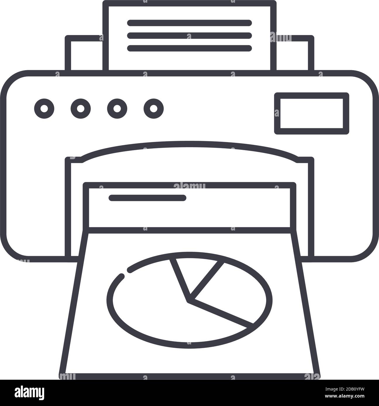Printer concept icon, linear isolated illustration, thin line vector ...