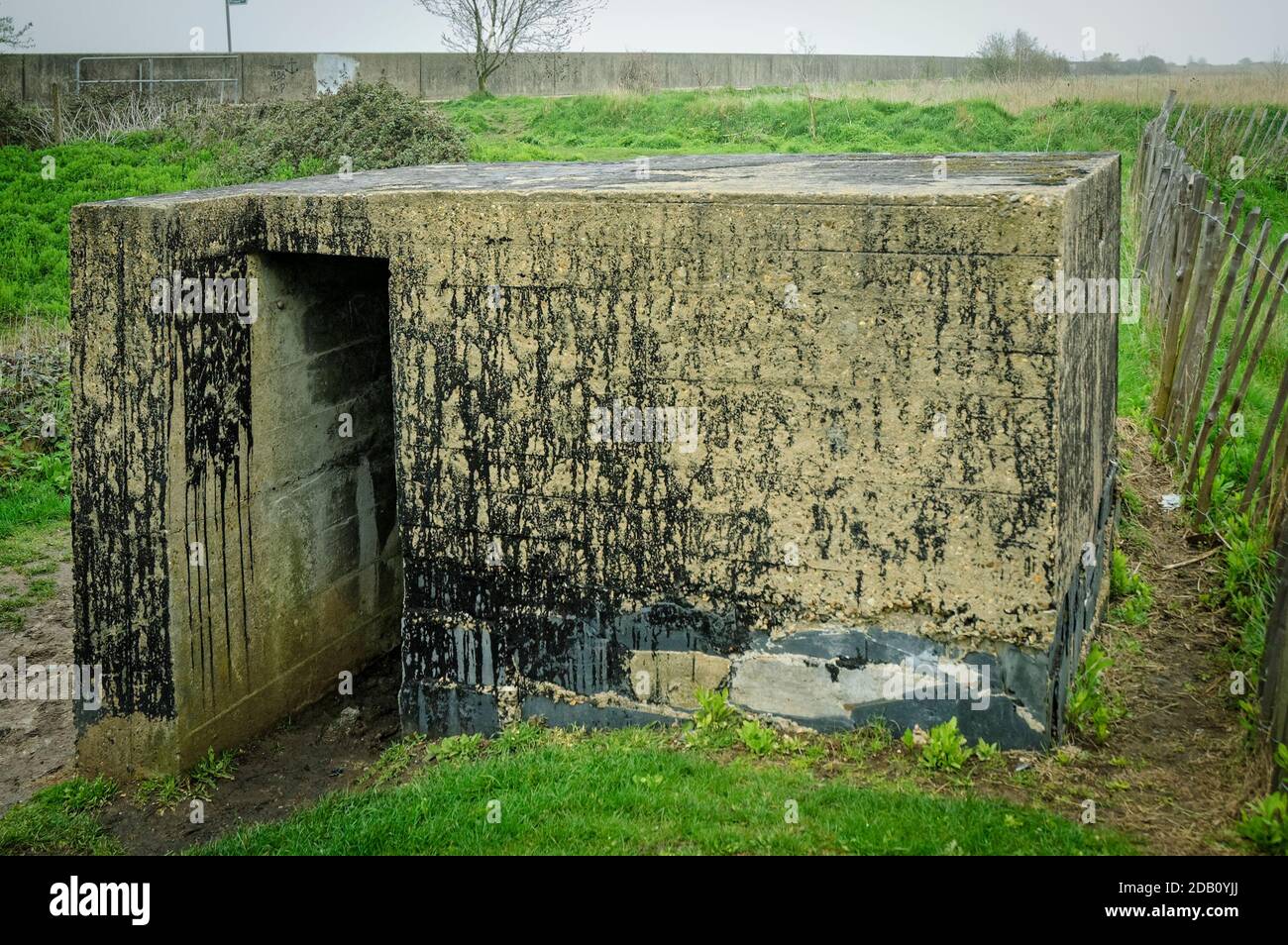 Pillbox or Bunker made around 1940 to defend the United Kingdom against possible enemy invasion, Coalhouse Fort, East Tilbury, Essex, England Stock Photo