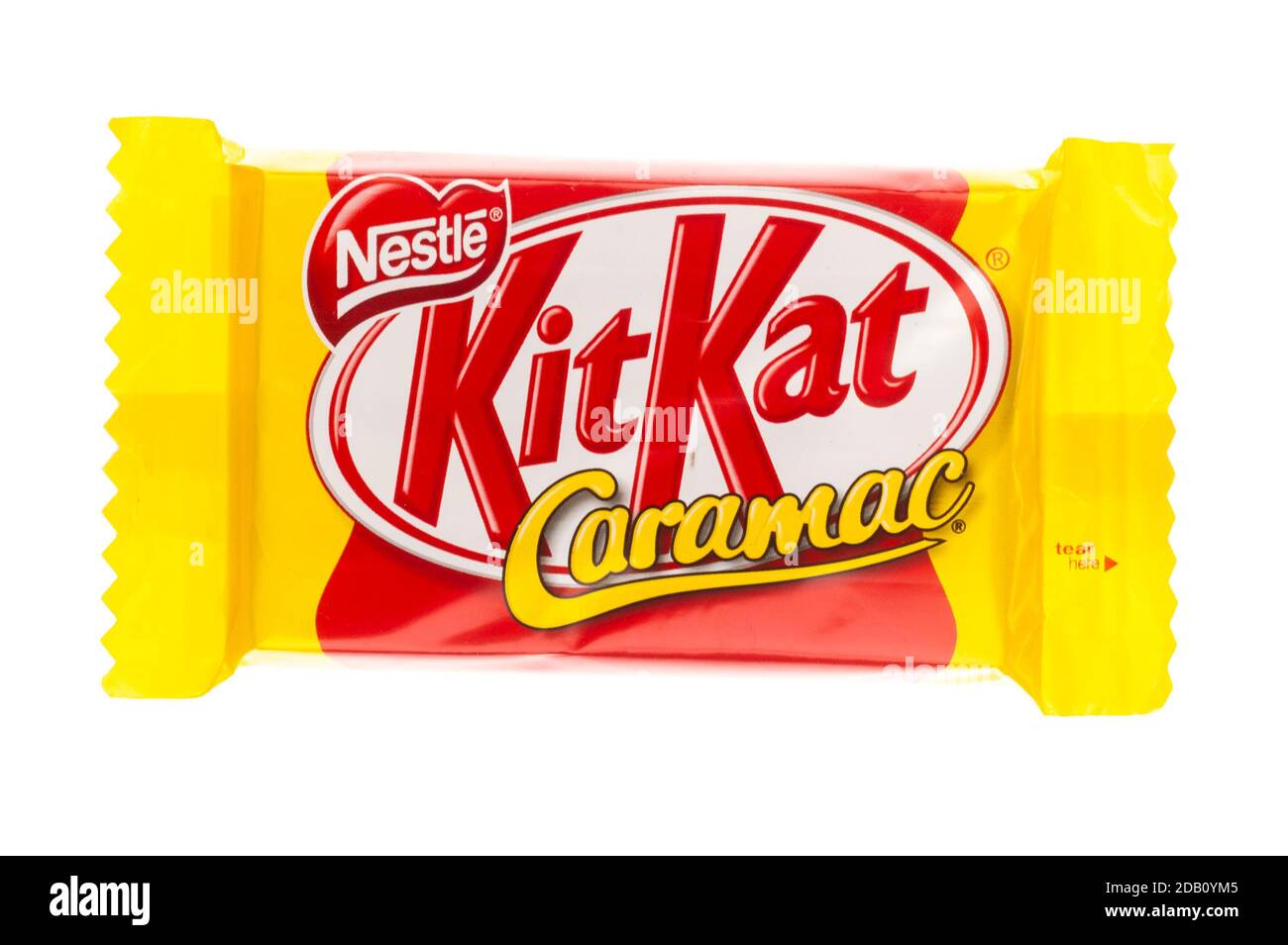 Kit Kat Caramac Chocolate Bar, Made by Nestle in the United Kingdom Stock Photo