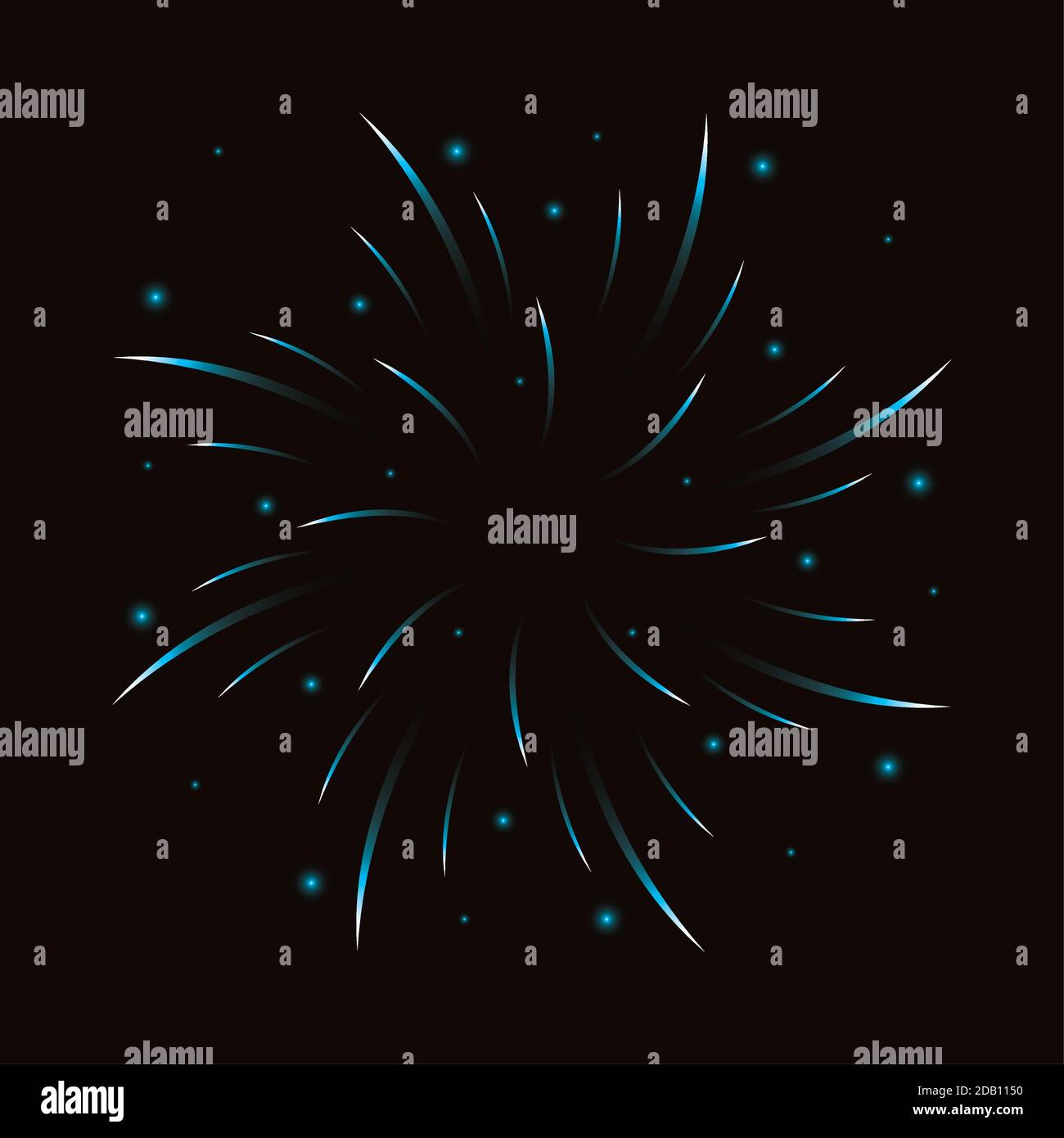 blue fireworks splash lights in sky night vector illustration design Stock Vector