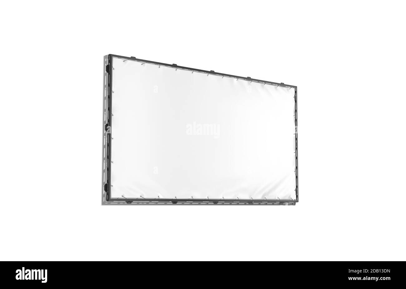 Blank white rectangle stretching banner with black grip frame mockup Stock Photo Alamy