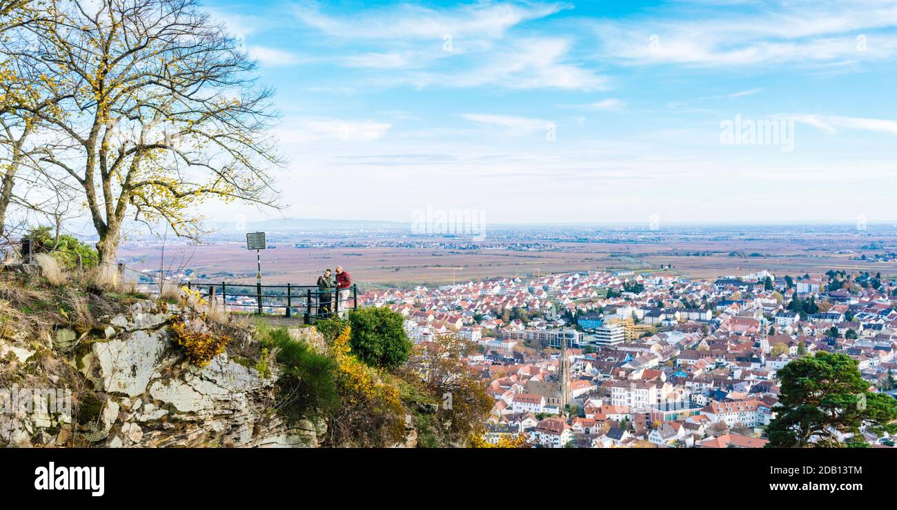 Bad Dürkheim and Rhine Valley panoramic shot (Rhineland-Palatinate; Germany) Stock Photo