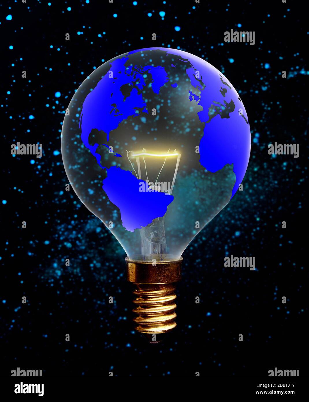 LIGHT BULB WITH THE EARTH SYMBOLIC IMAGE Stock Photo Alamy