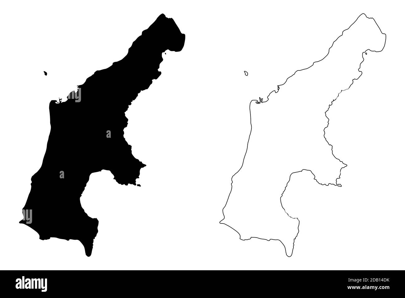 Saipan Municipality, Commonwealth of the Northern Mariana Islands (United States of America, USA,  Mariana Archipelago) map vector illustration, scrib Stock Vector
