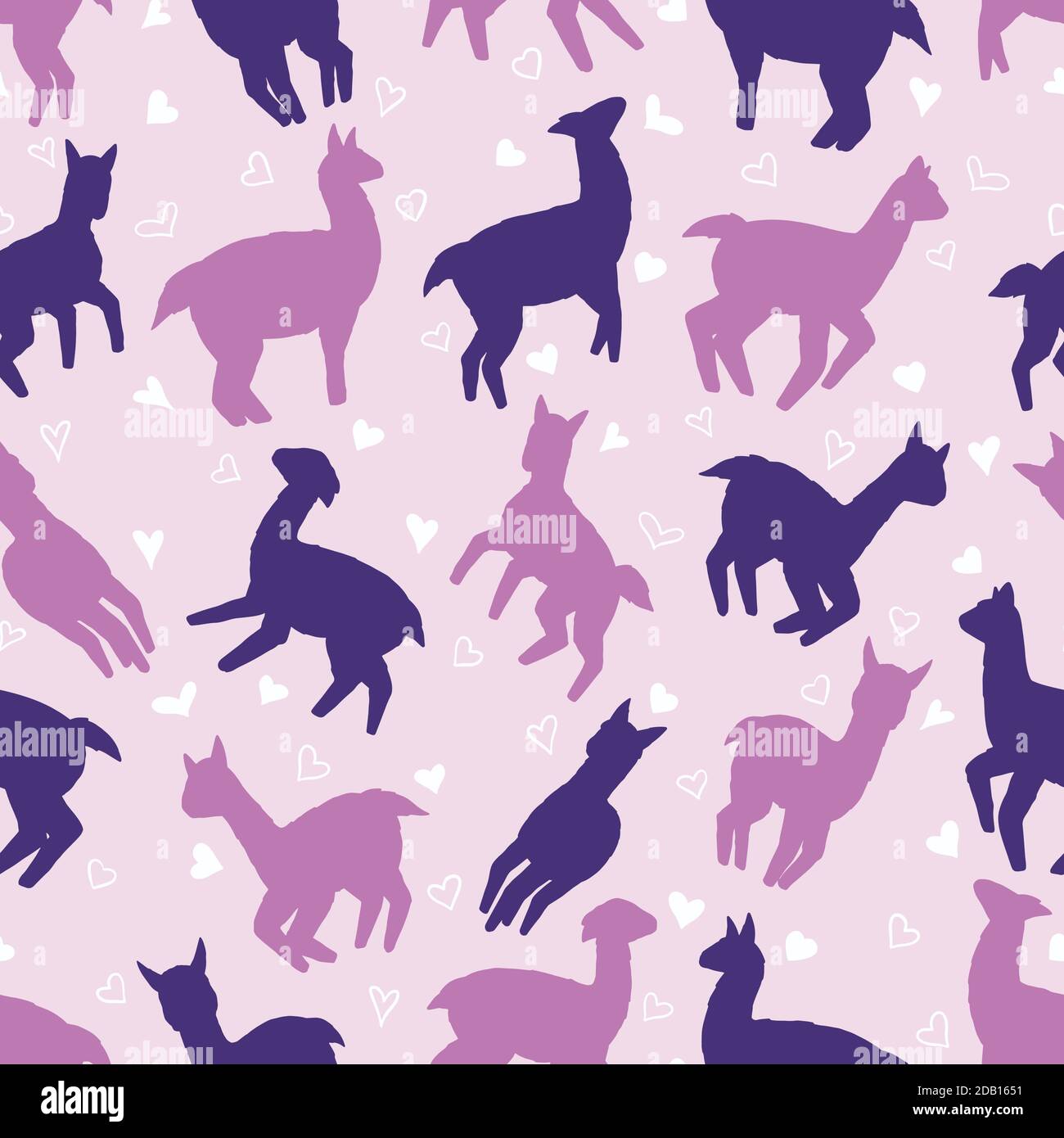 Llamas seamless pattern. Pastel vector illustration background for ...