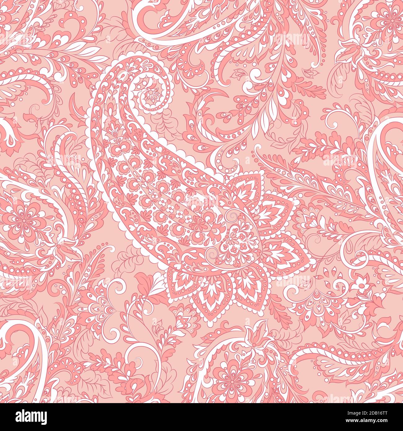 Seamless pattern with paisley ornament. Vector illustration Stock ...