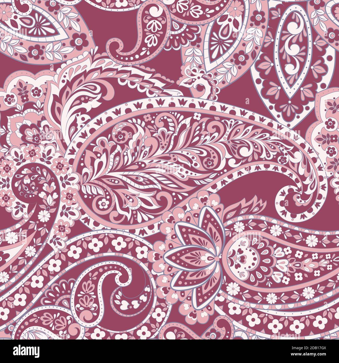 Seamless pattern with paisley ornament. Vector illustration Stock ...