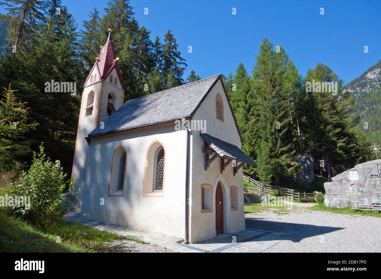Santa Maria alla Fonderia chapel (Kapelle St. Maria in der Schmelz), Martell Valley (Martelltal), Bolzano, Trentino-Alto Adige, Italy Stock Photo