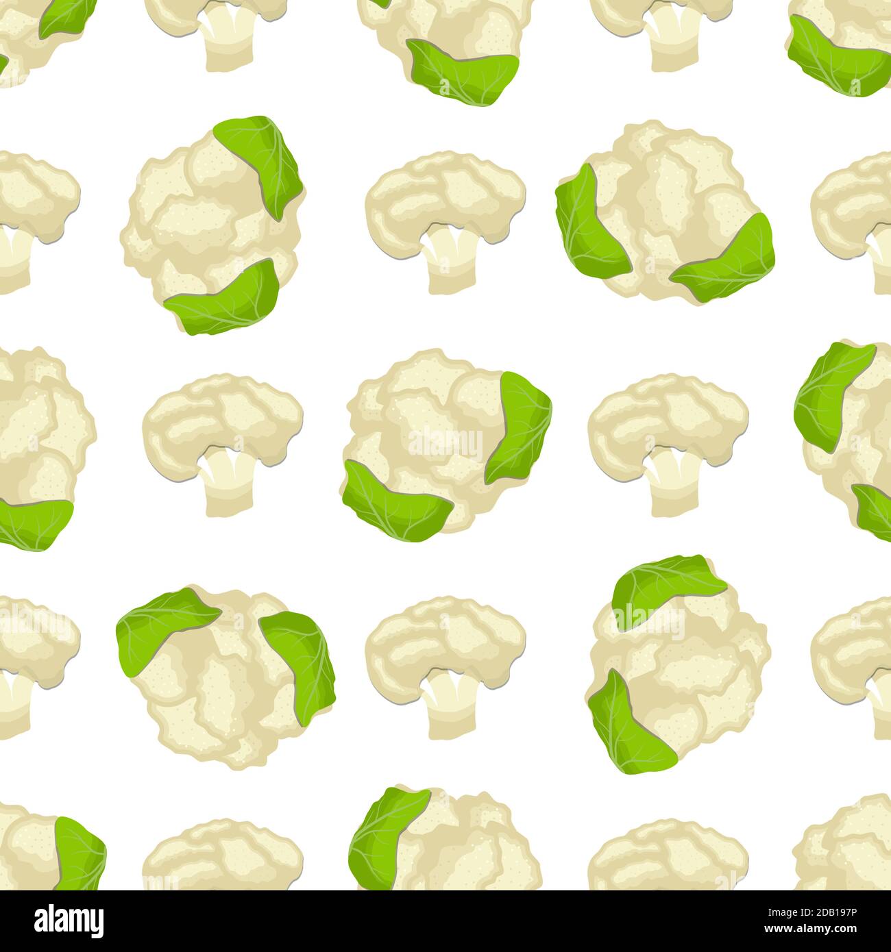 Illustration on theme of bright pattern cabbage, vegetable cauliflower for seal. Vegetable pattern consisting of beautiful cabbage, many cauliflower. Stock Vector