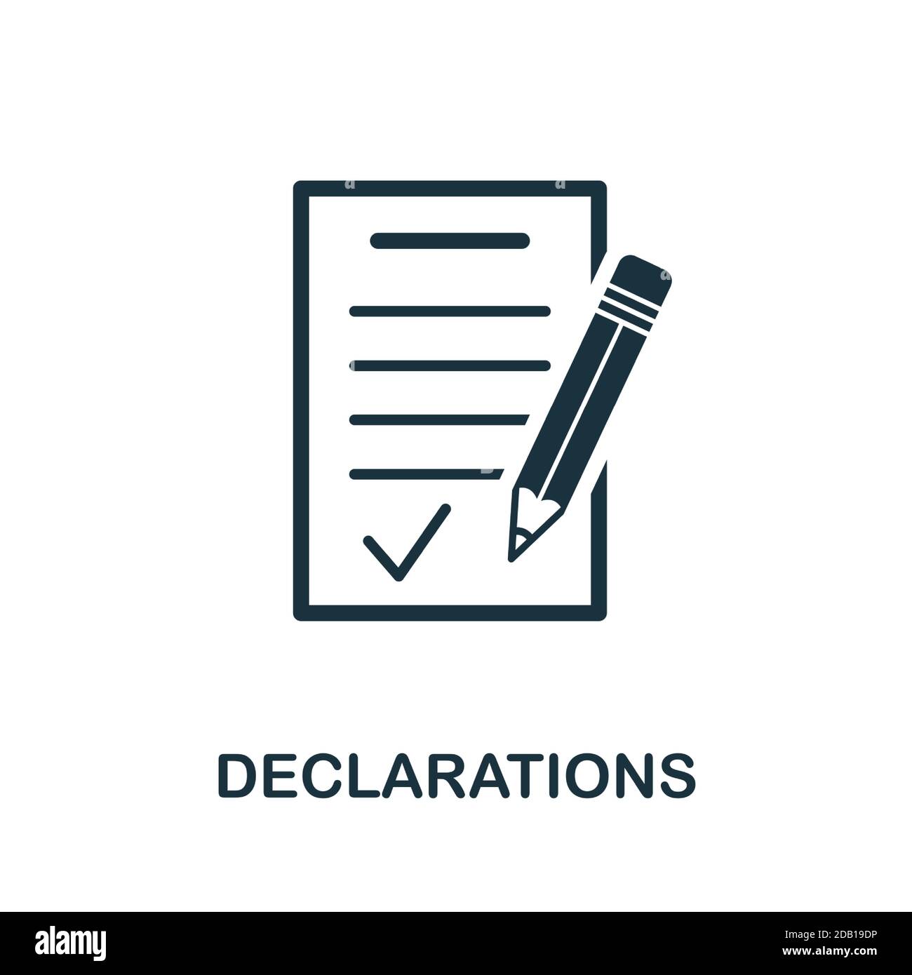 Declarations icon. Simple element from website development collection. Filled Declarations icon for templates, infographics and more Stock Vector