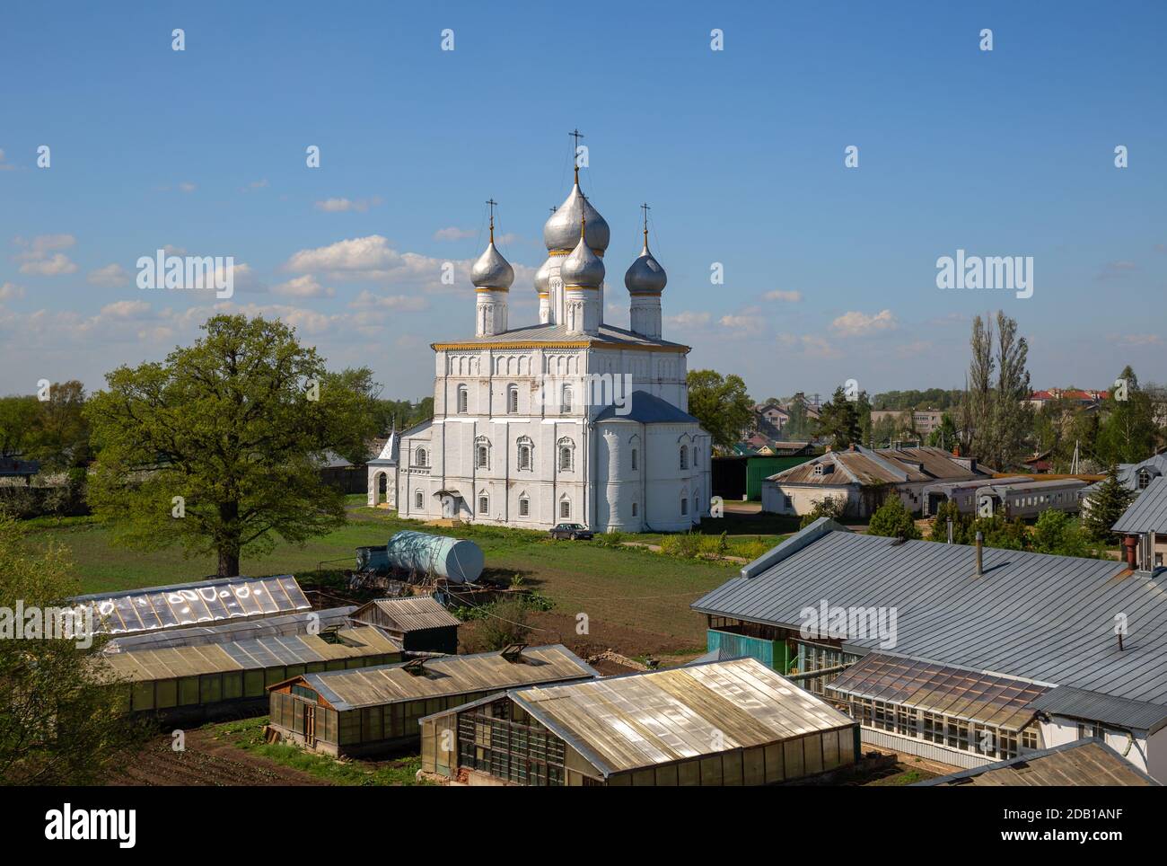 Spaso-Yakovlevsky Monastery. Church of the Transfiguration of the Savior and the household yard of the monastery. Rostov Veliky, Golden Ring of Russia Stock Photo