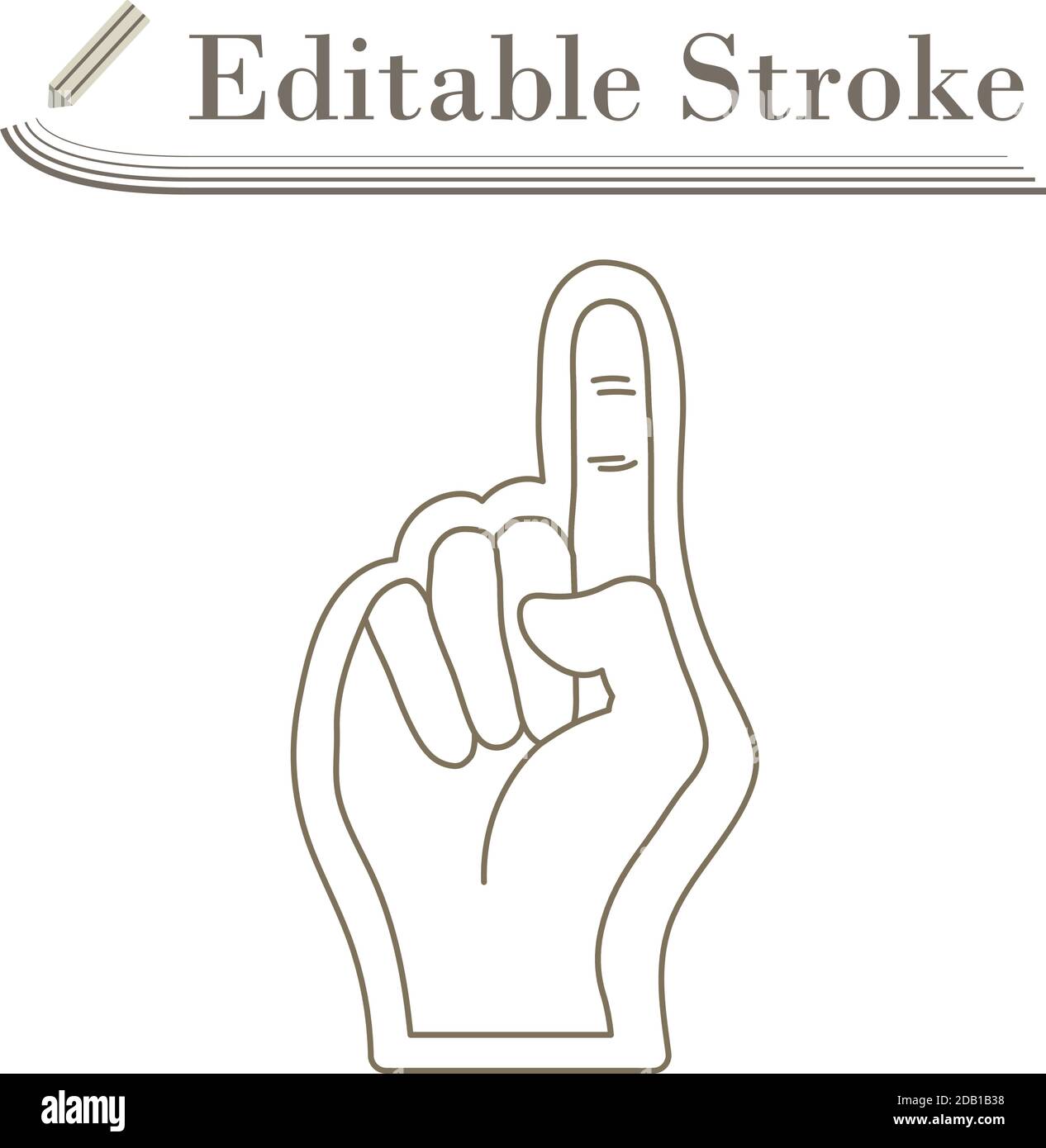 American Football Foam Finger Icon. Editable Stroke Simple Design. Vector Illustration. Stock Vector