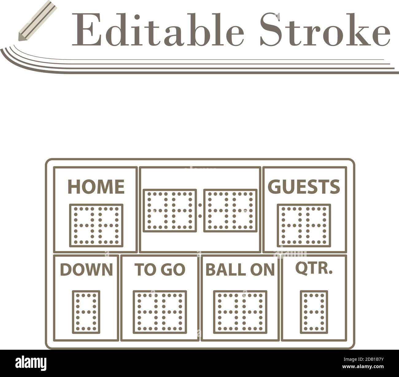 American Football Scoreboard Icon. Editable Stroke Simple Design ...