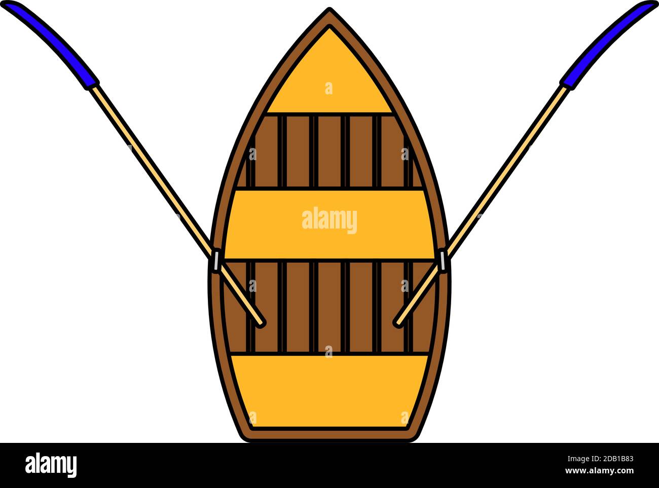 Paddle Boat Icon. Editable Outline With Color Fill Design. Vector Illustration. Stock Vector