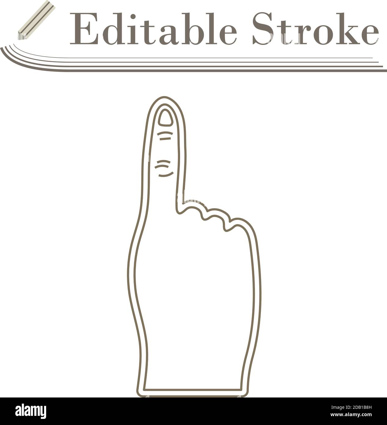 Fans Foam Finger Icon. Editable Stroke Simple Design. Vector Illustration. Stock Vector
