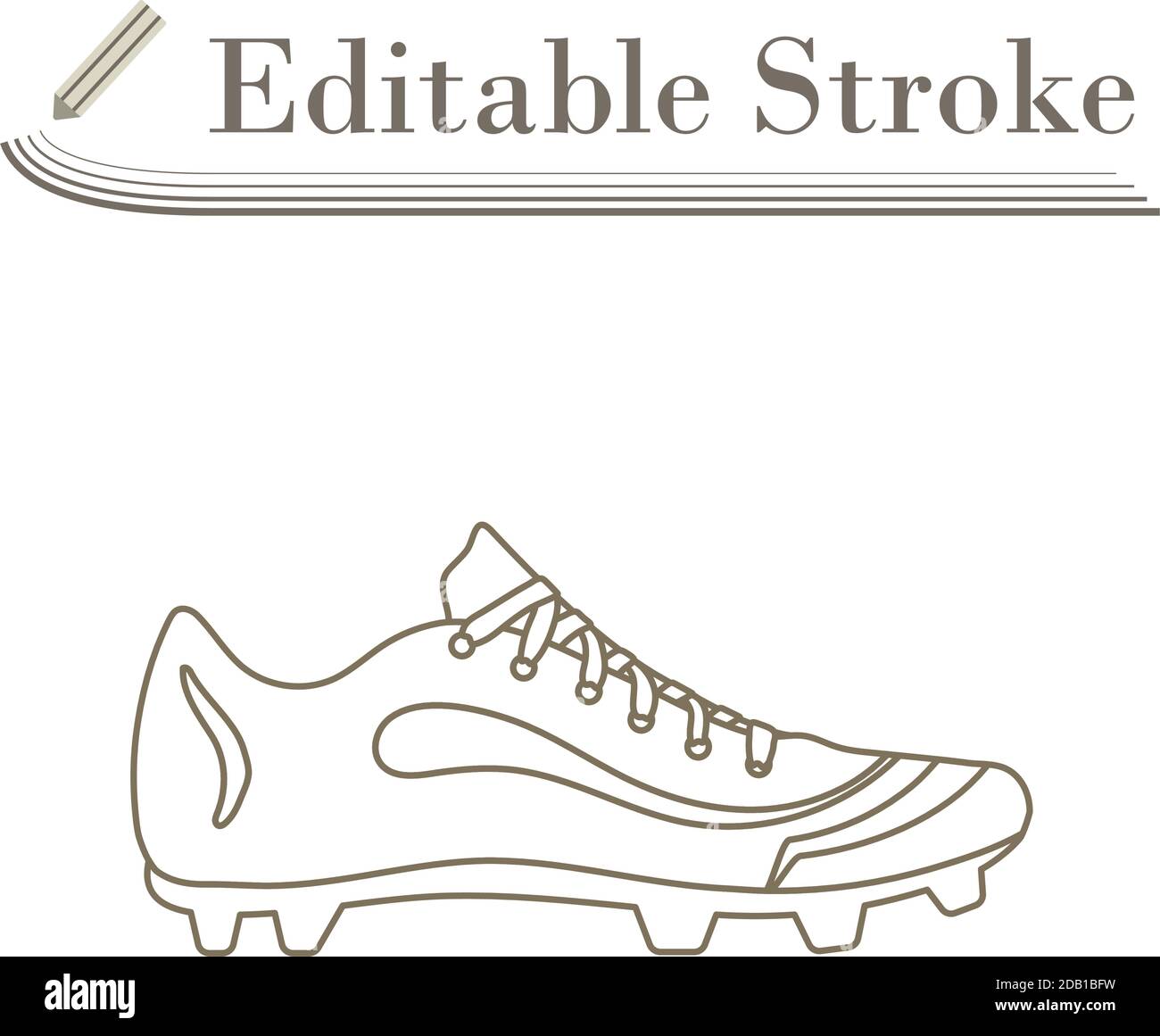Baseball Boot Icon. Editable Stroke Simple Design. Vector Illustration. Stock Vector
