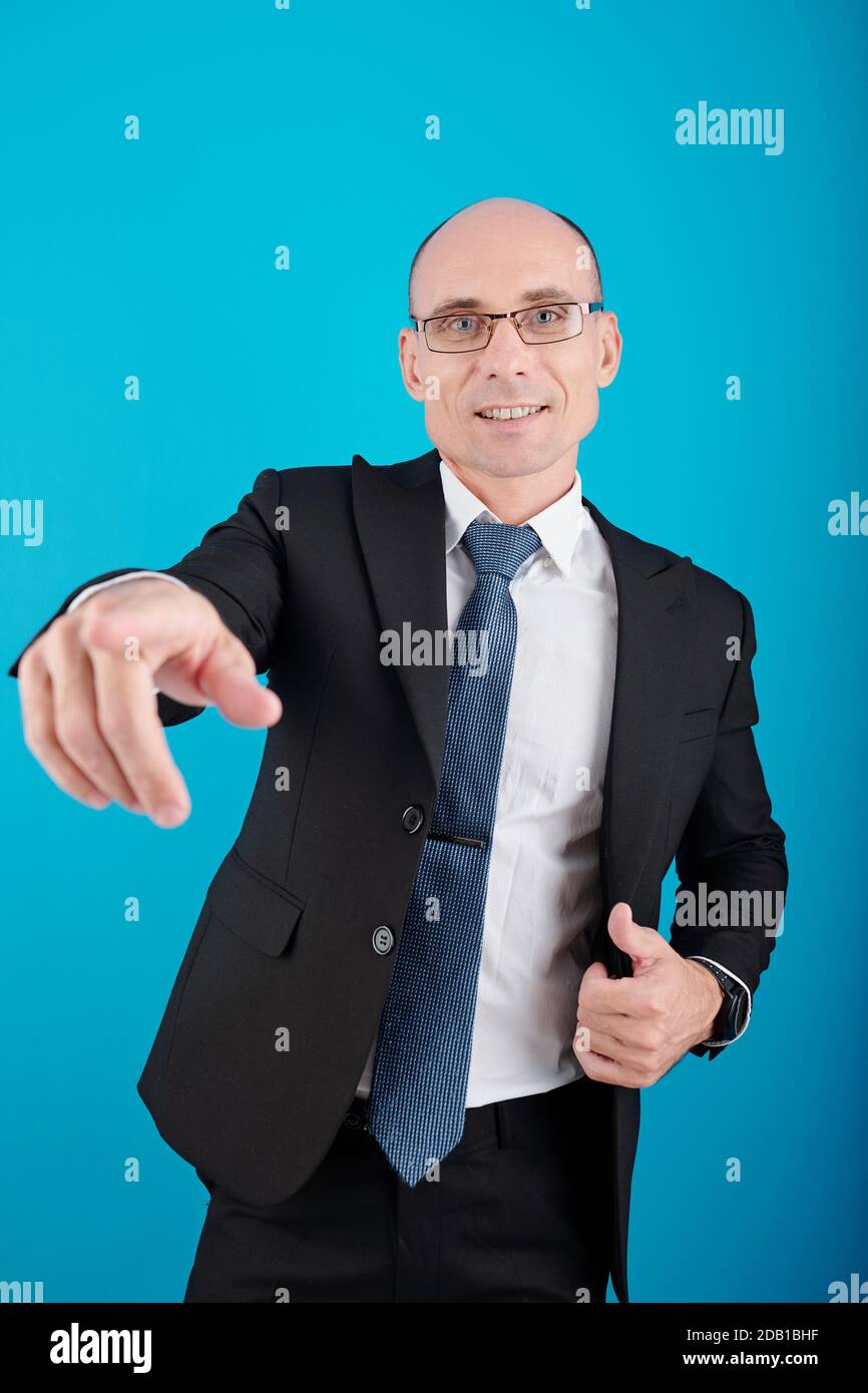 Friendly middle-aged entrepreneur Stock Photo