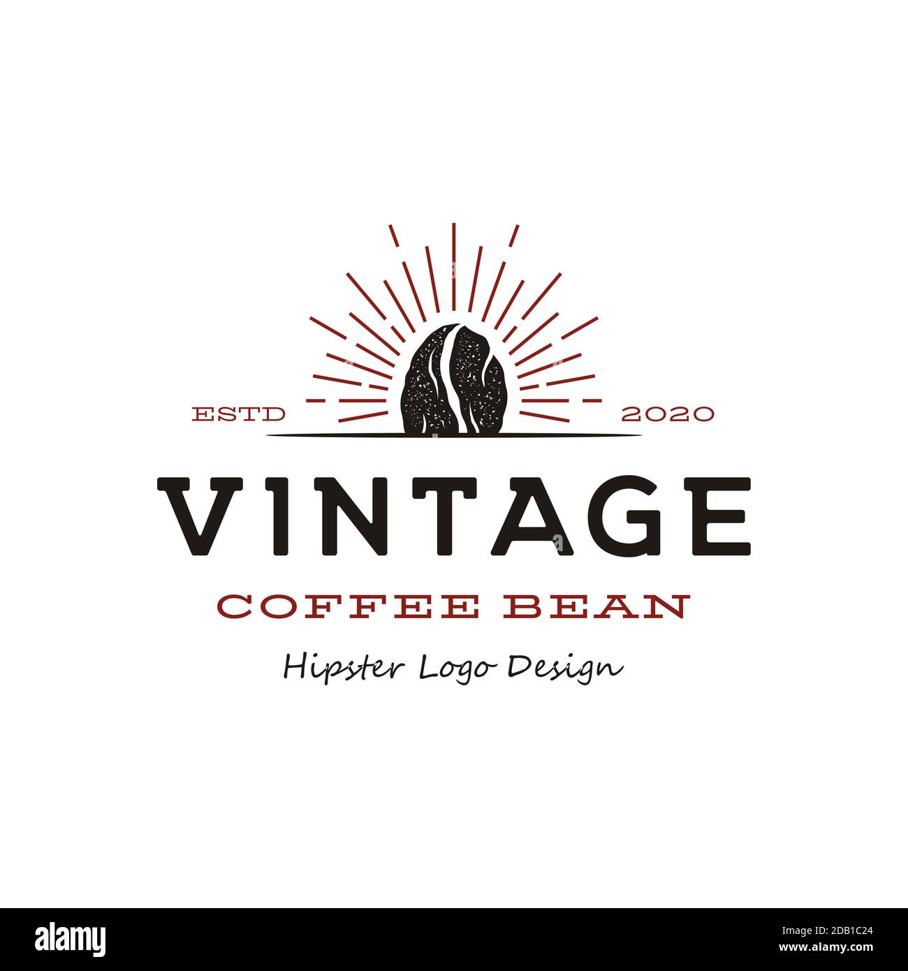 Vintage hipster Coffee Bean Roaster Logo design Stock Vector