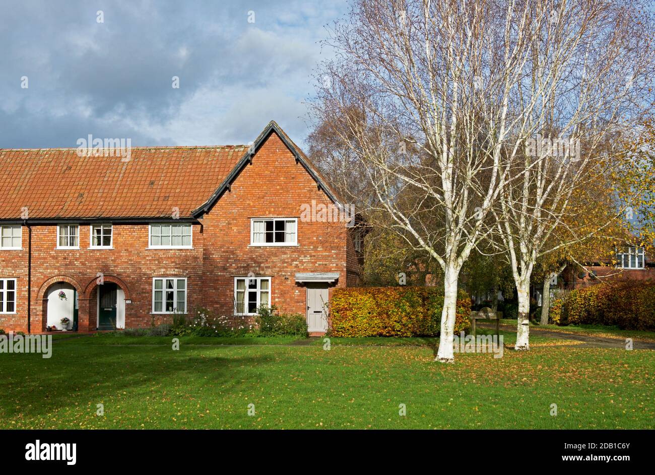 Brickbuilt houses in the model village of New Earswick, near York, North Yorkshire, England UK