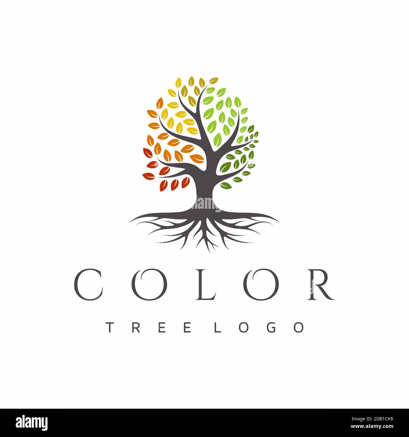 Vibrant tree logo design, root vector. Tree of life logo design ...