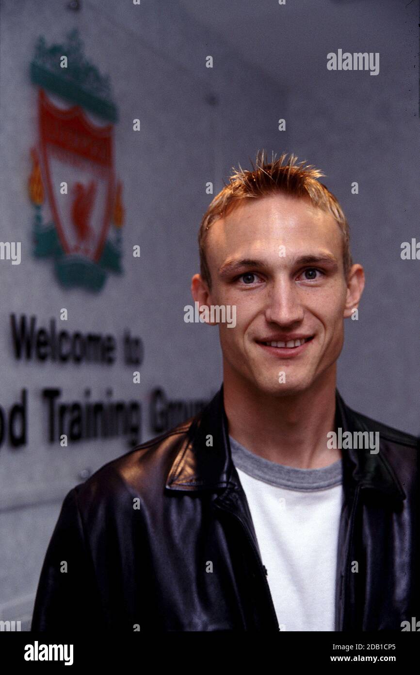 The Finnish footballer player Sami Hyypiä in Liverpool in 2000 after signing with the Liverpool FC in 1999. Stock Photo
