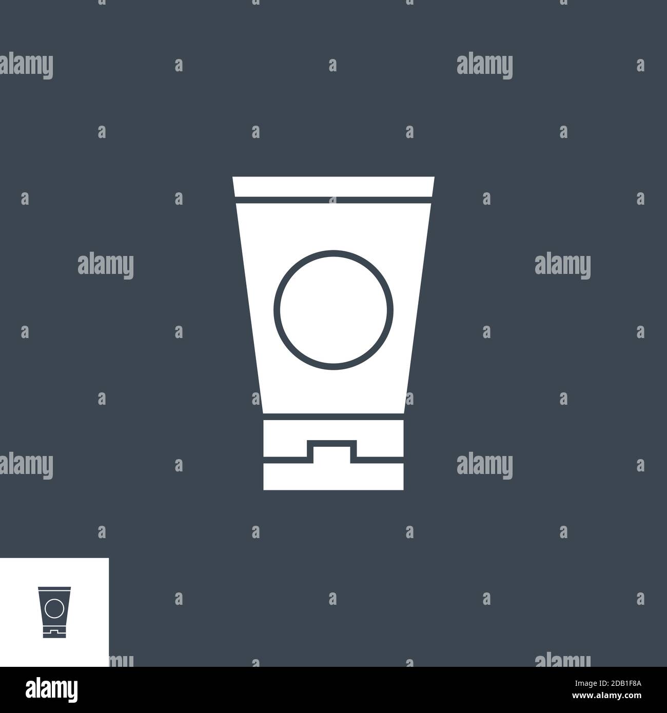 Sunscreen related vector glyph icon. Stock Vector
