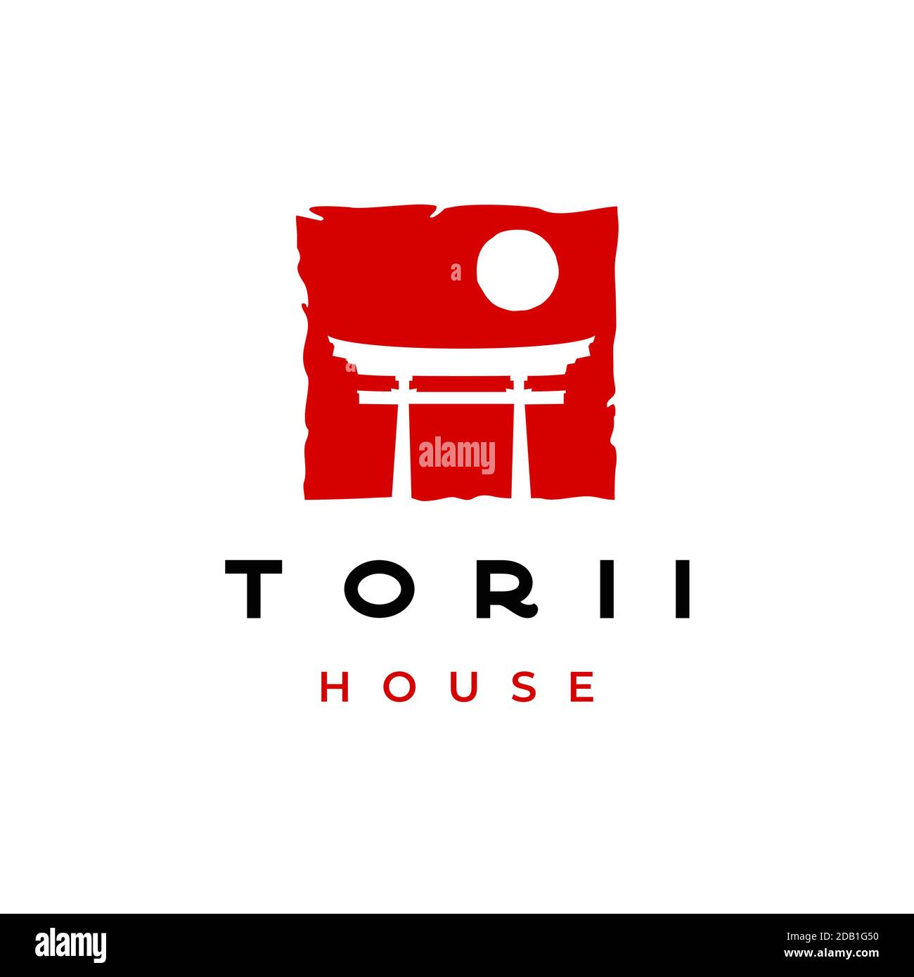 Torii house / torii gate hipster vintage logo design inspiration Stock Vector