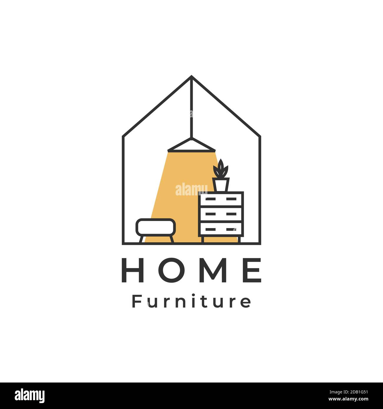 House logo, lamp, drawer shelf, home Furniture logo designs concept