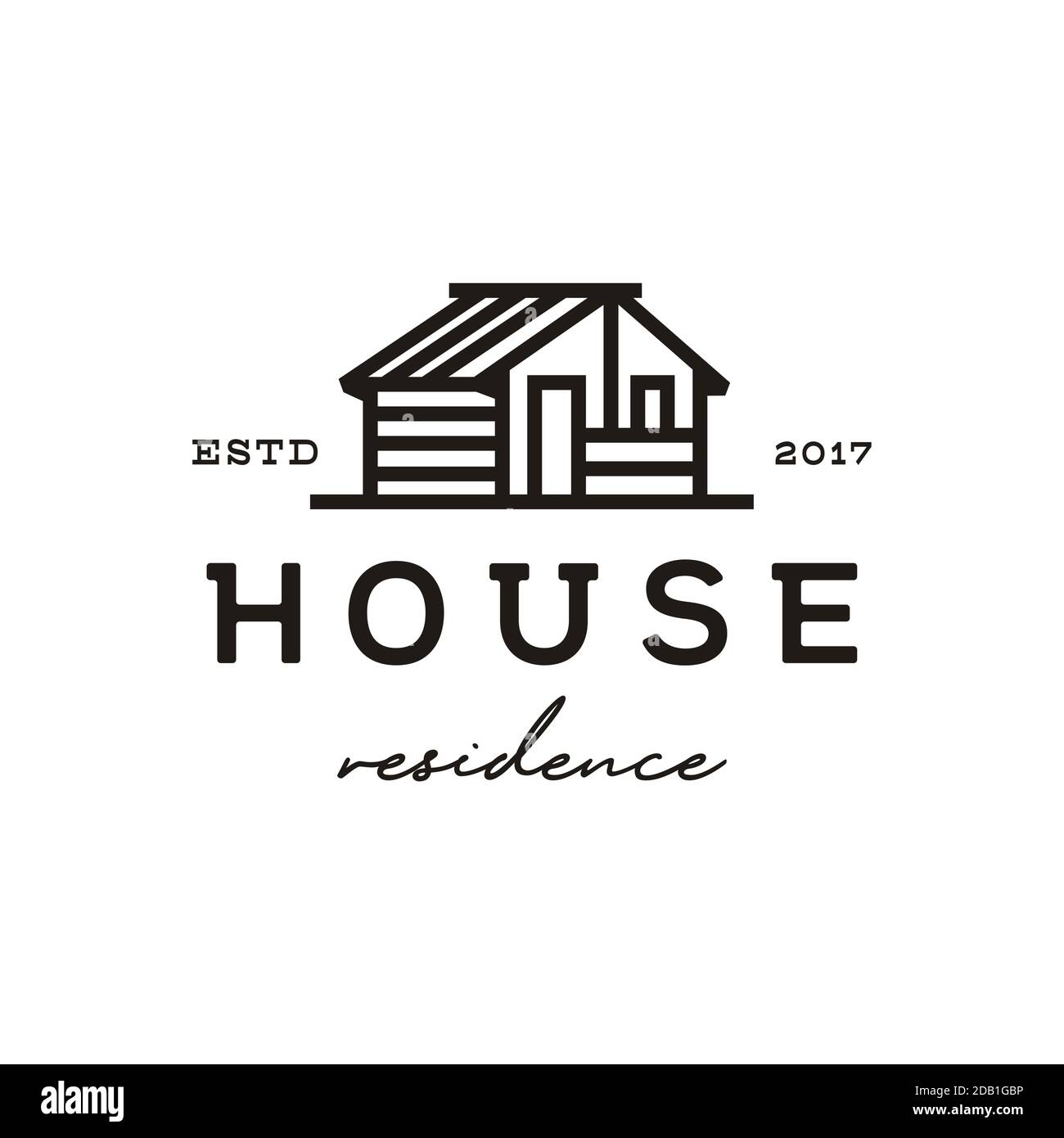 Vintage Minimalist Line Art House Logo Design Stock Vector Image Art Alamy