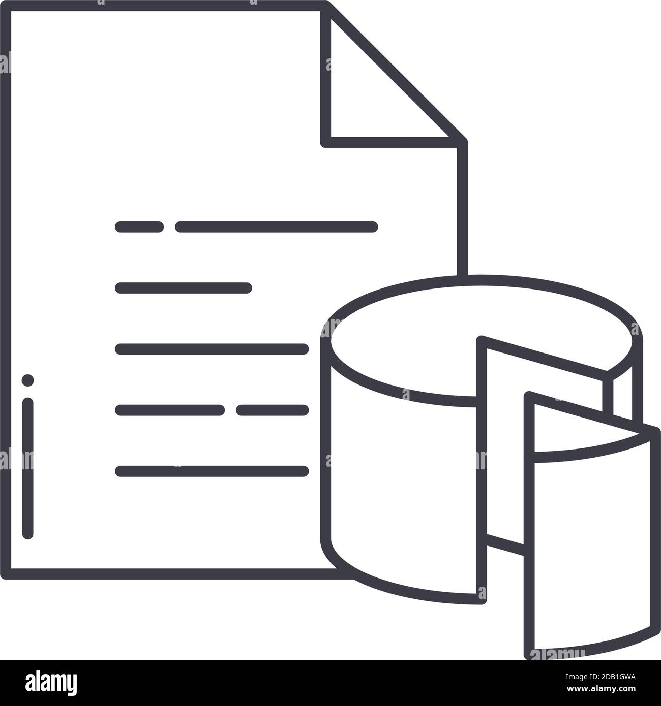 Chart document icon, linear isolated illustration, thin line vector ...