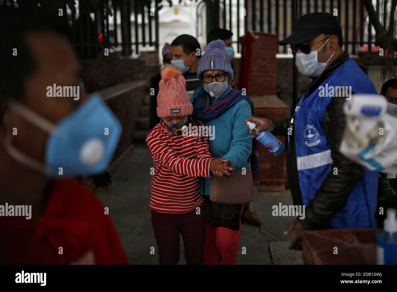 Kathmandu, Nepal. 16th Nov, 2020. People wearing face masks have their