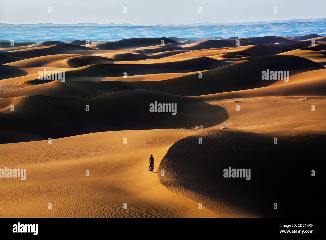 Maranjab Desert is a famous part of Iran central Desert and is located in the northern city of Aran and Bidgol in Isfahan province of Iran. Stock Photo
