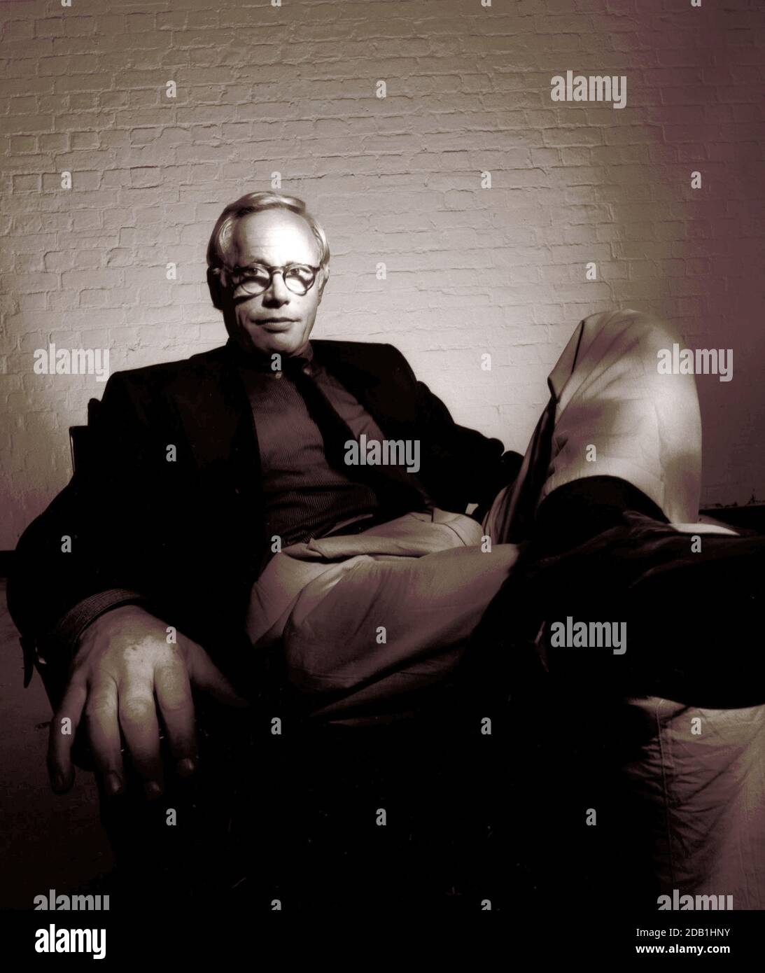 Portrait of German industrial designer Dieter Rams in London circa 1987 Stock Photo