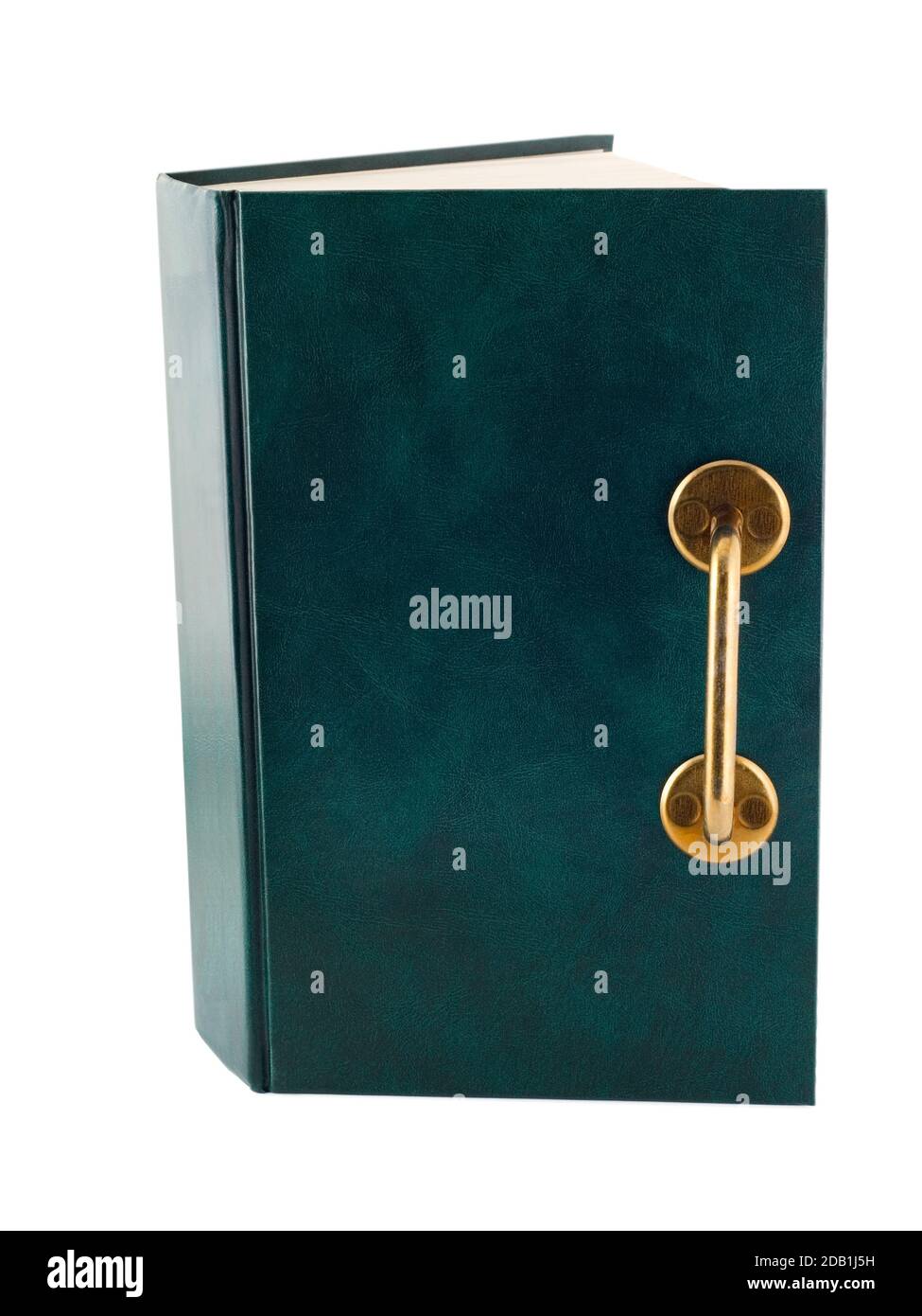 Blank cover green book isolated on white background. Stock Photo