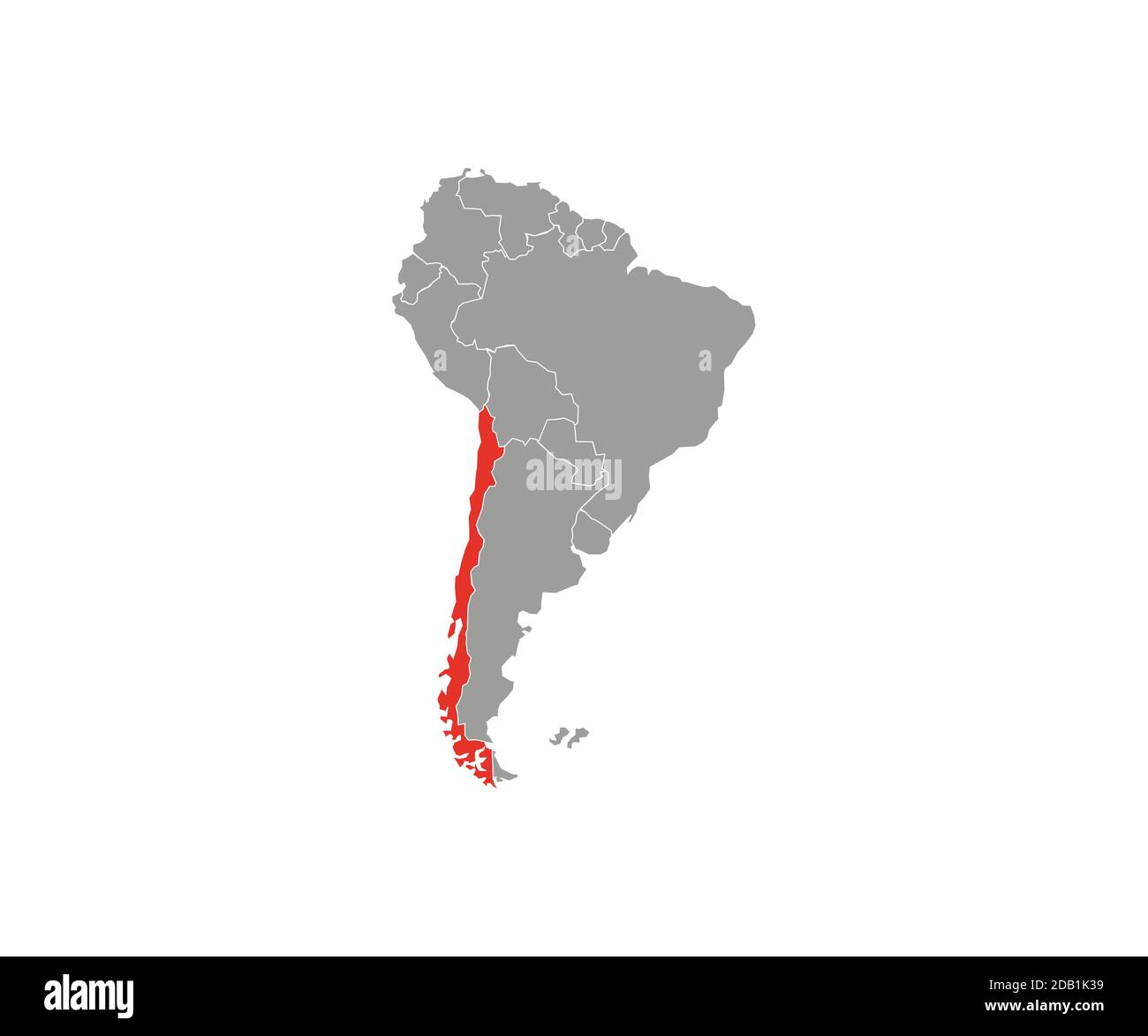 Chile on South America map vector. Vector illustration. Stock Vector