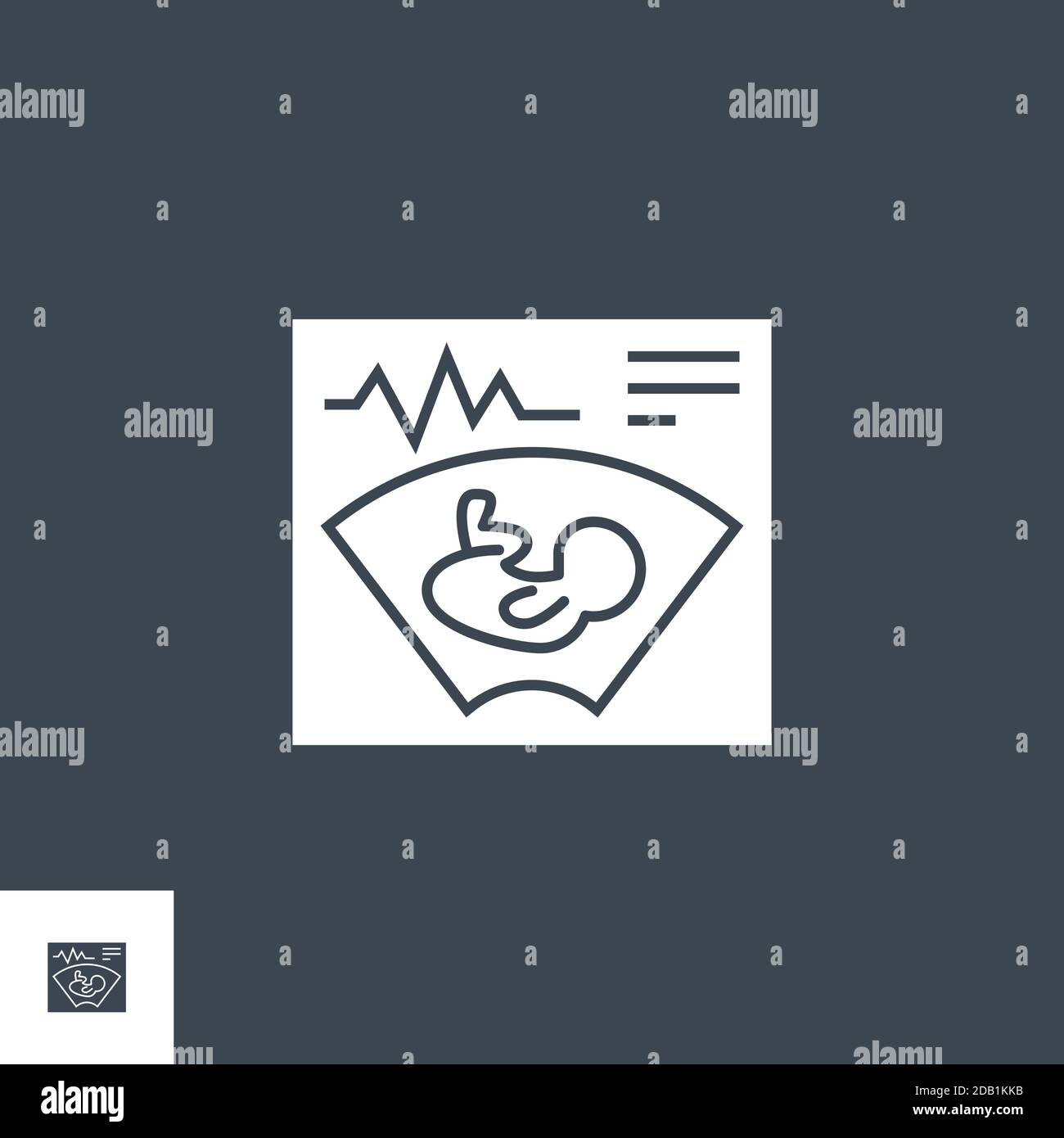 Ultrasound related vector glyph icon. Stock Vector