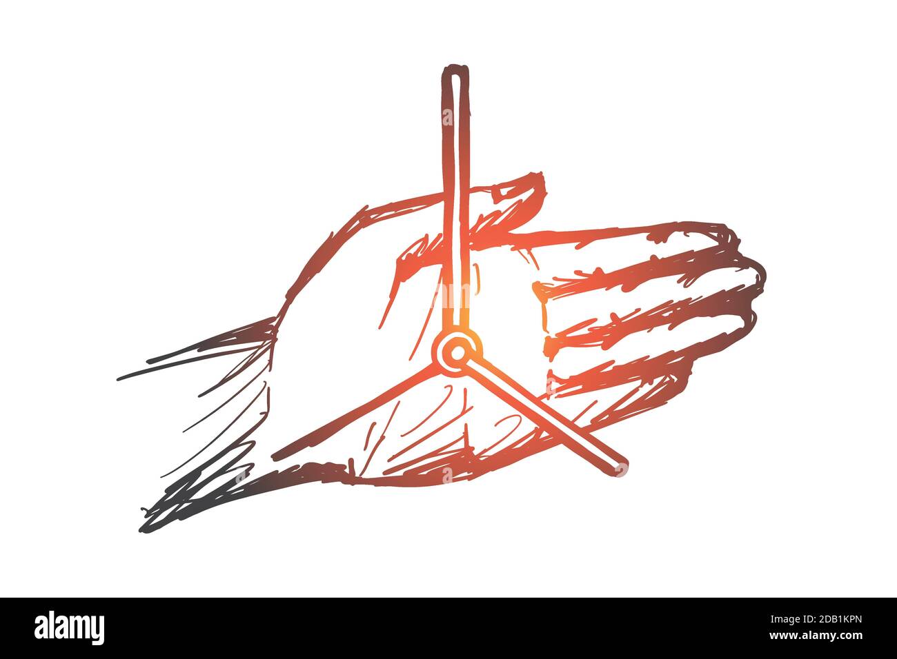 Hand drawn clock hands on human palm Stock Vector Image & Art Alamy