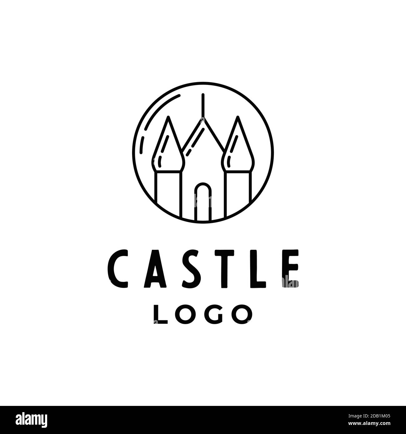Simple Minimalist Castle Line Art Logo Design Inspiration Stock Vector Image Art Alamy