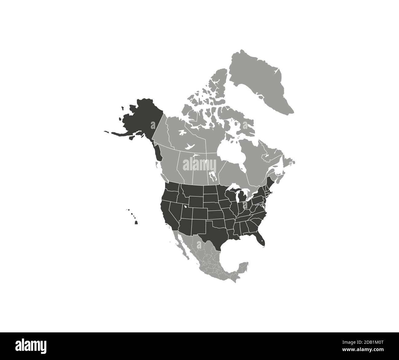 USA on North America map vector. Vector illustration. Stock Vector