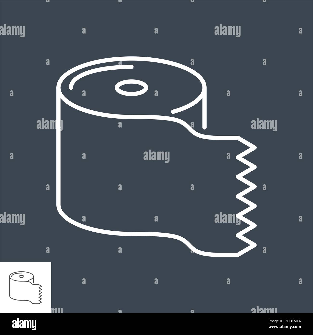 Toilet paper related vector thin line icon. Stock Vector