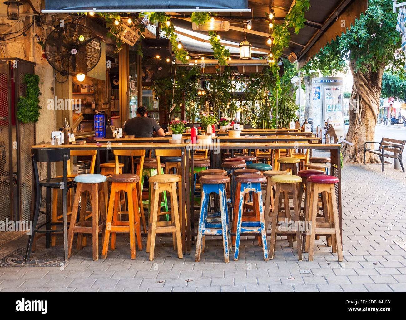 TEL AVIVJAFFA, ISRAEL MARCH 6, 2019 Empty outdoor terrace of