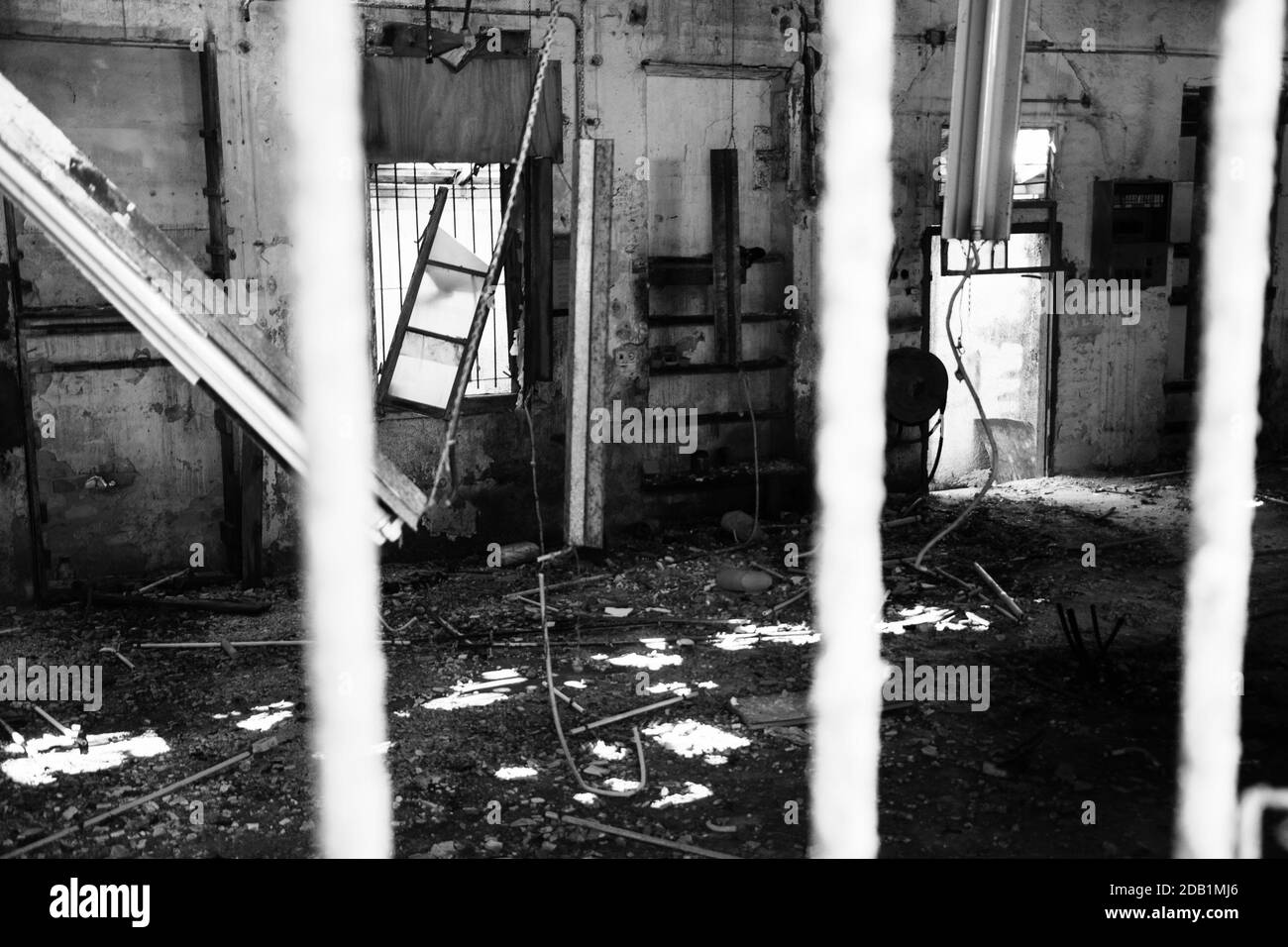 Lamp in abandoned industrial factory hi-res stock photography and ...